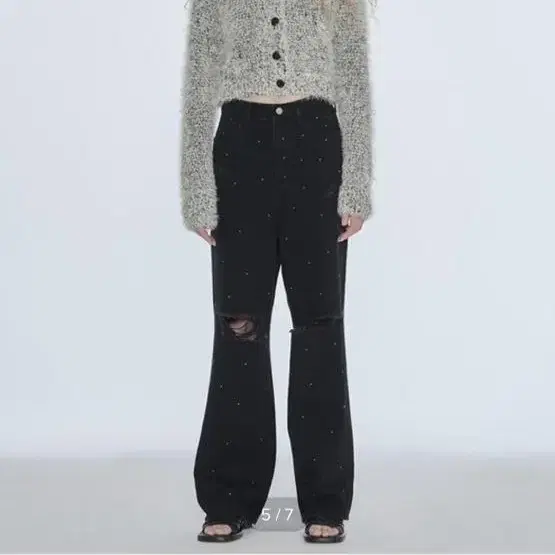 다이애그널 가디건 퍼자켓 FUZZY MIXED KNIT CARDIGAN