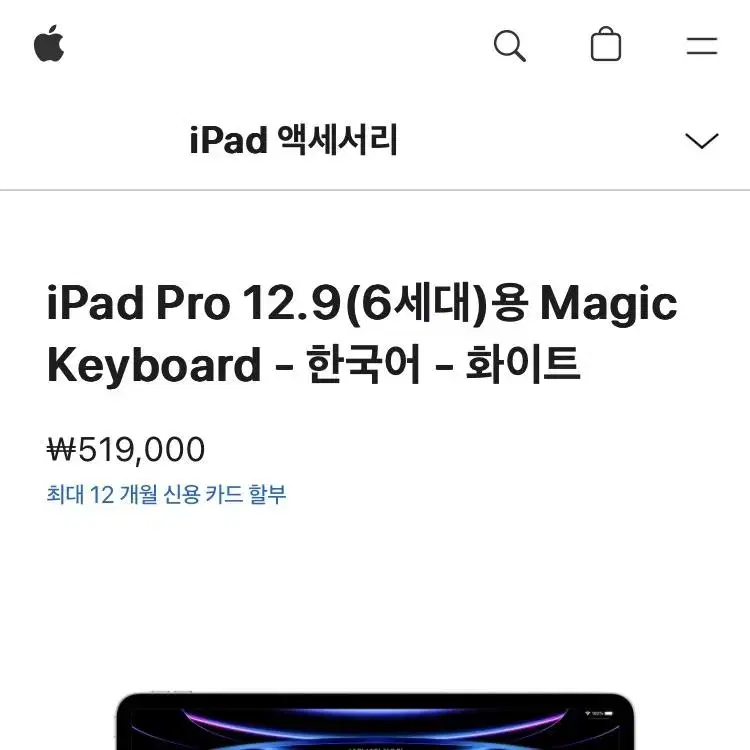 애플 apple 아이패드 프로 12.9 매직키보드