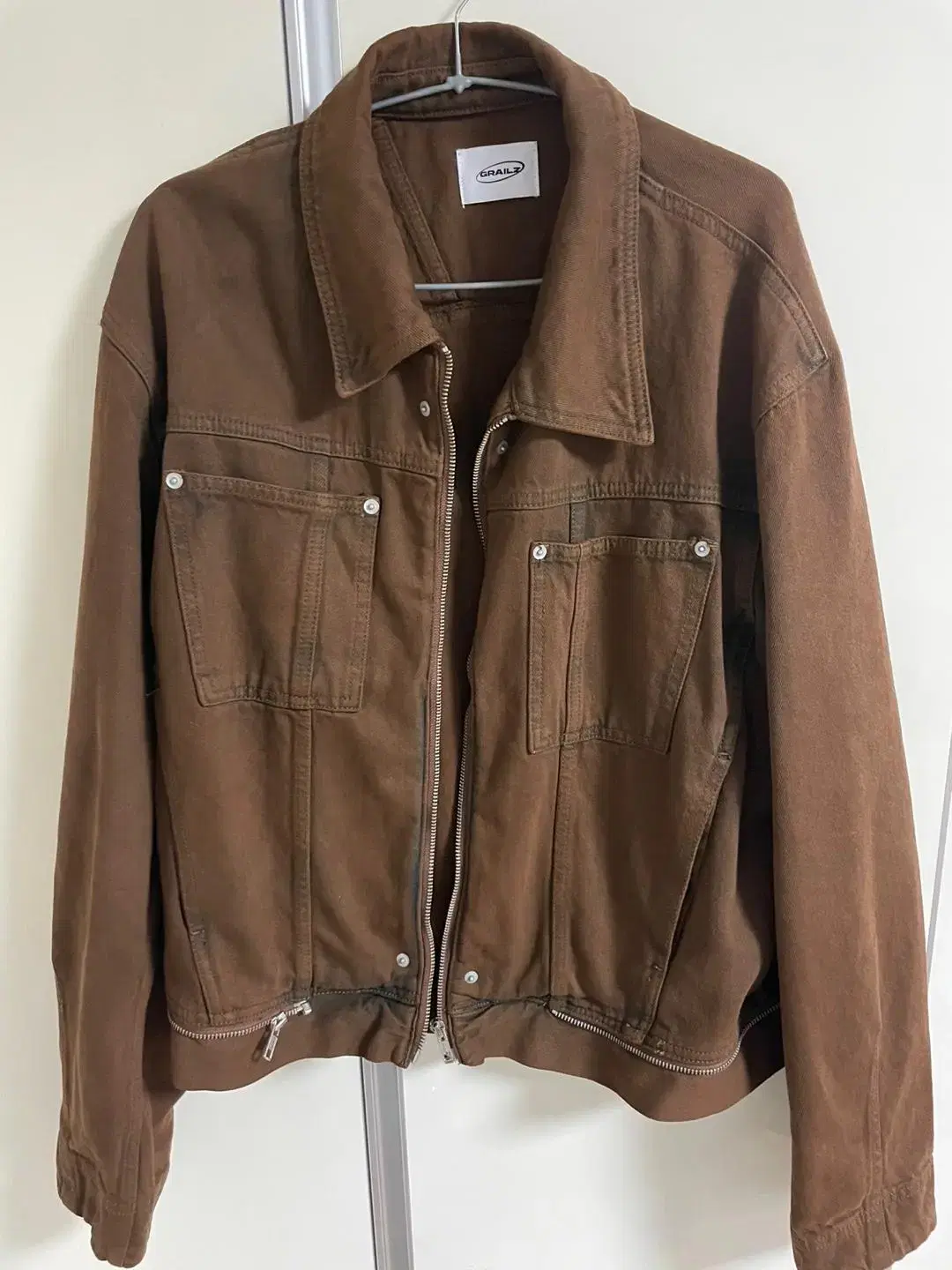 Grimes Overdone Denim Trucker Jacket Brown 3 sizes