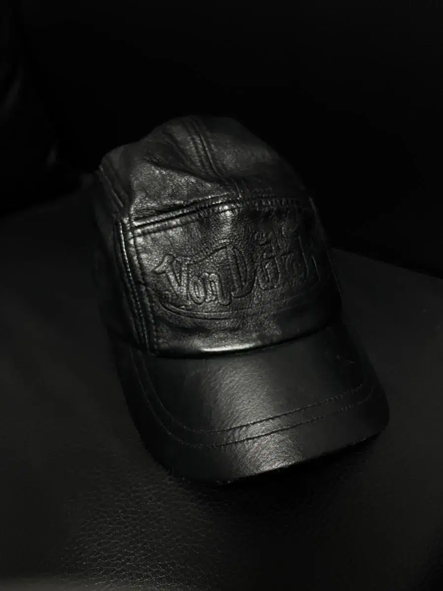 Von Dutch Black Leather Cap