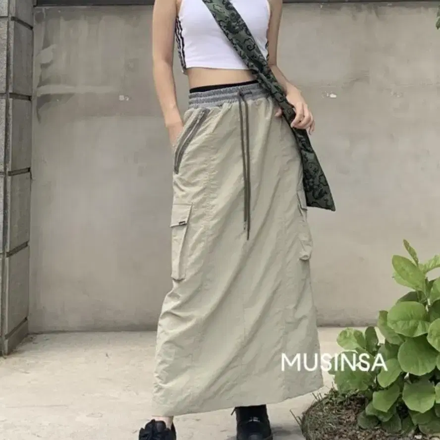 스컬프터 카고 롱 치마 Banding Maxi Skirt M