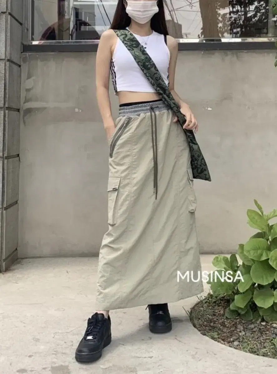 스컬프터 카고 롱 치마 Banding Maxi Skirt M