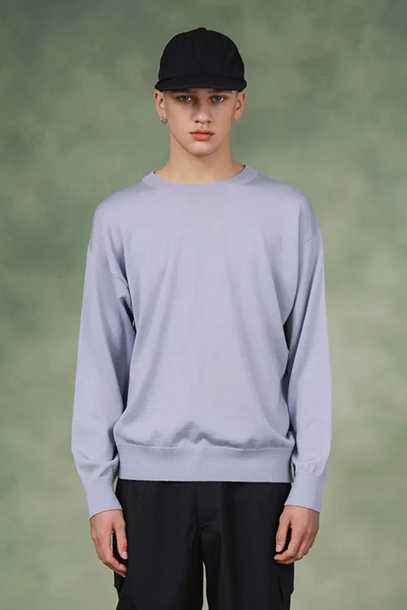 [L] Shutter Crew Neck Knit Lavender (New)