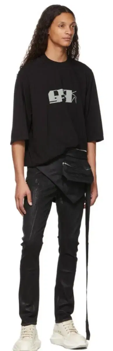 Rick Owens Detroit Foil Coated Jin Black Size 29