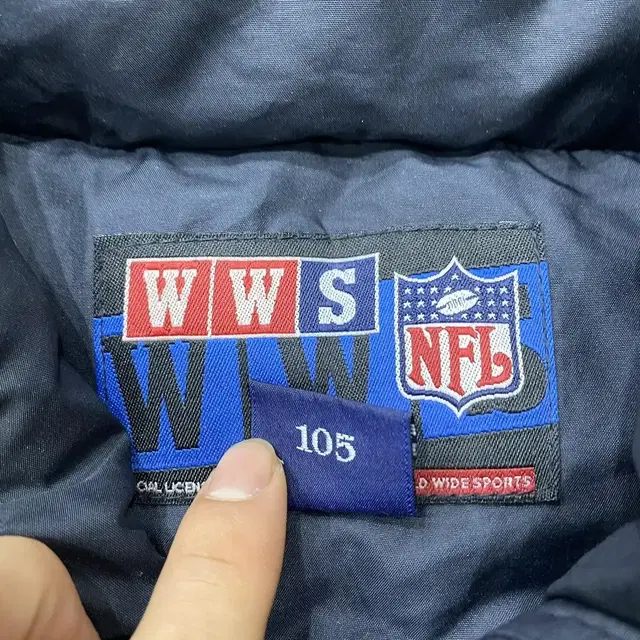 Wws NFL 스몰로고 블랙네이비 조끼패딩