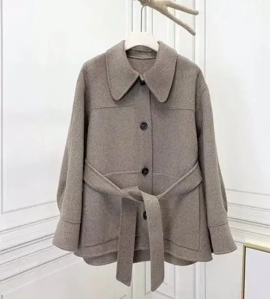 On-and-on belted cashmere wool coat brown 1 size (55)