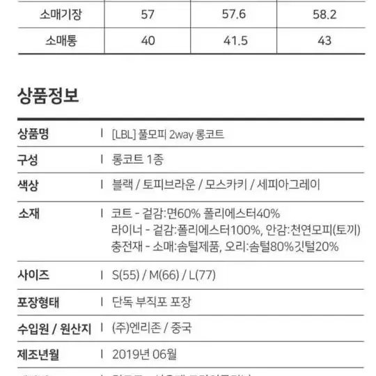 Lbl 후드코트 (토끼털 내피)