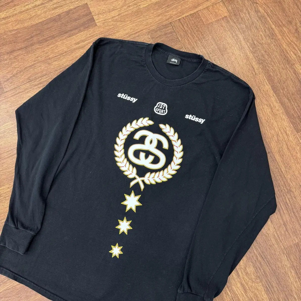 L STUSSY 스투시 블랙 라운드 쭉티