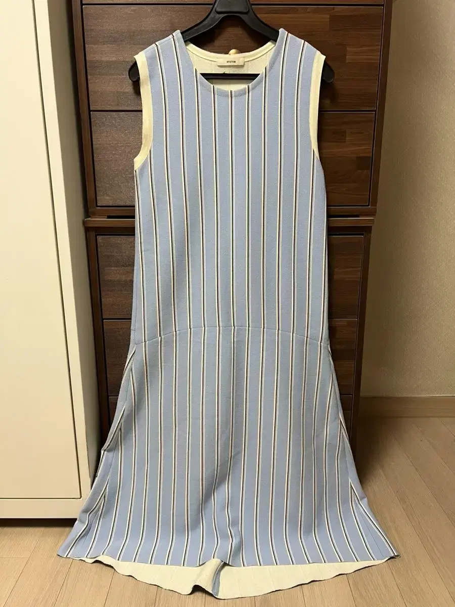 hansom system high rowoon hem sleeveless knit dress striped ONEPIECE