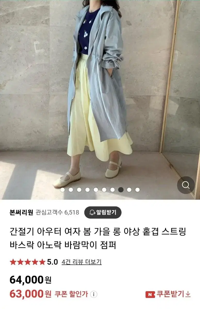 롱 야상 바람막이 새제품