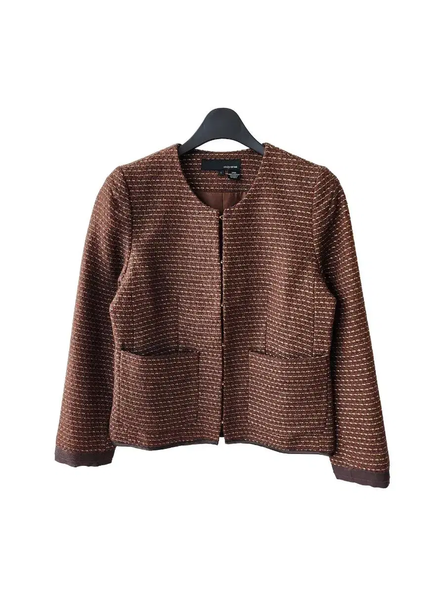 55) No-collar tweed jacket. Package