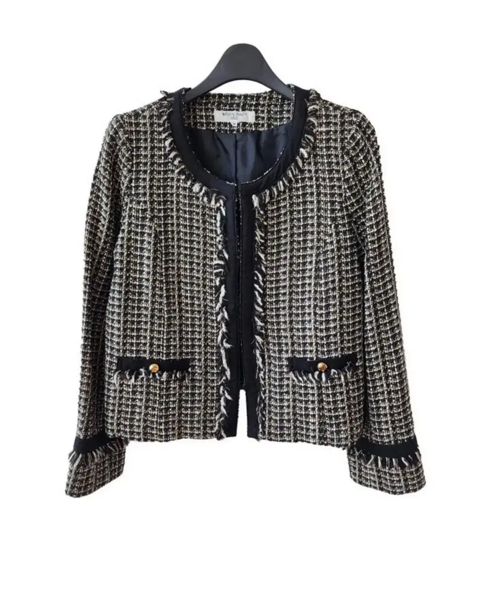 55) No-collar tweed jacket. Package