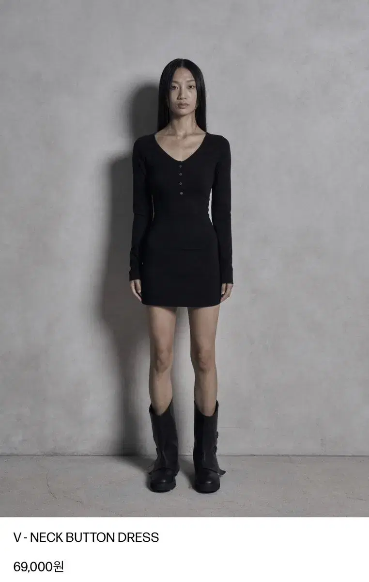 보헤미안서울  V - NECK BUTTON DRESS S