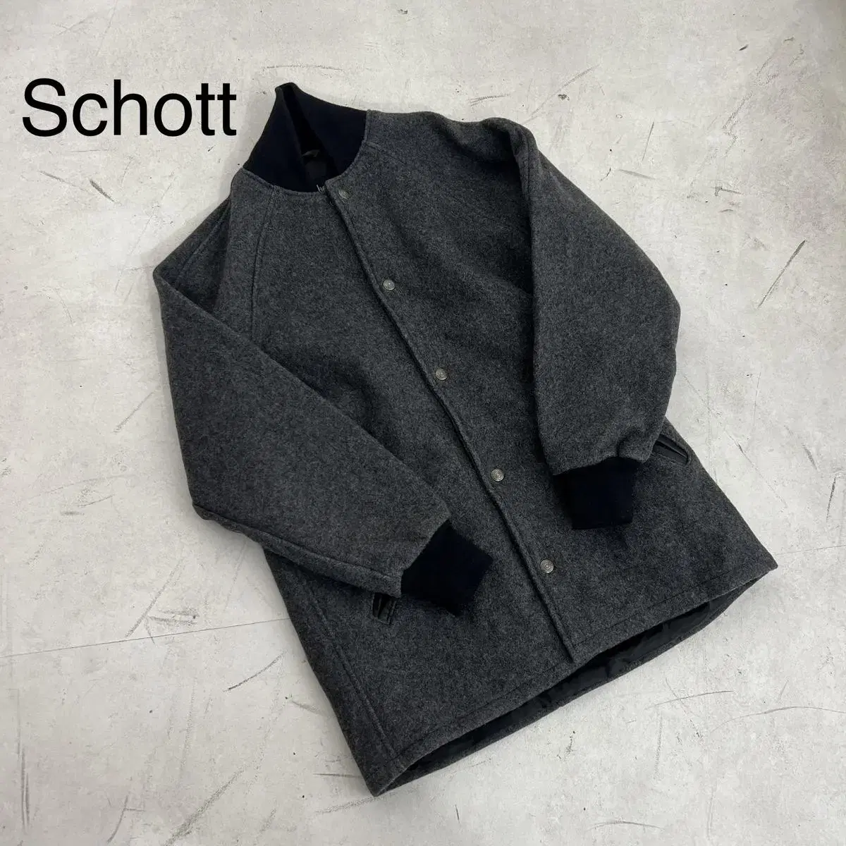 Schott 쇼트 울 블루종 코트자켓 36