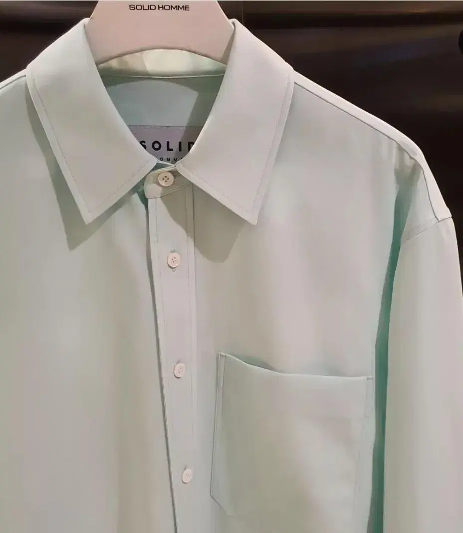 Solid Homme Mint Shirt Size 48