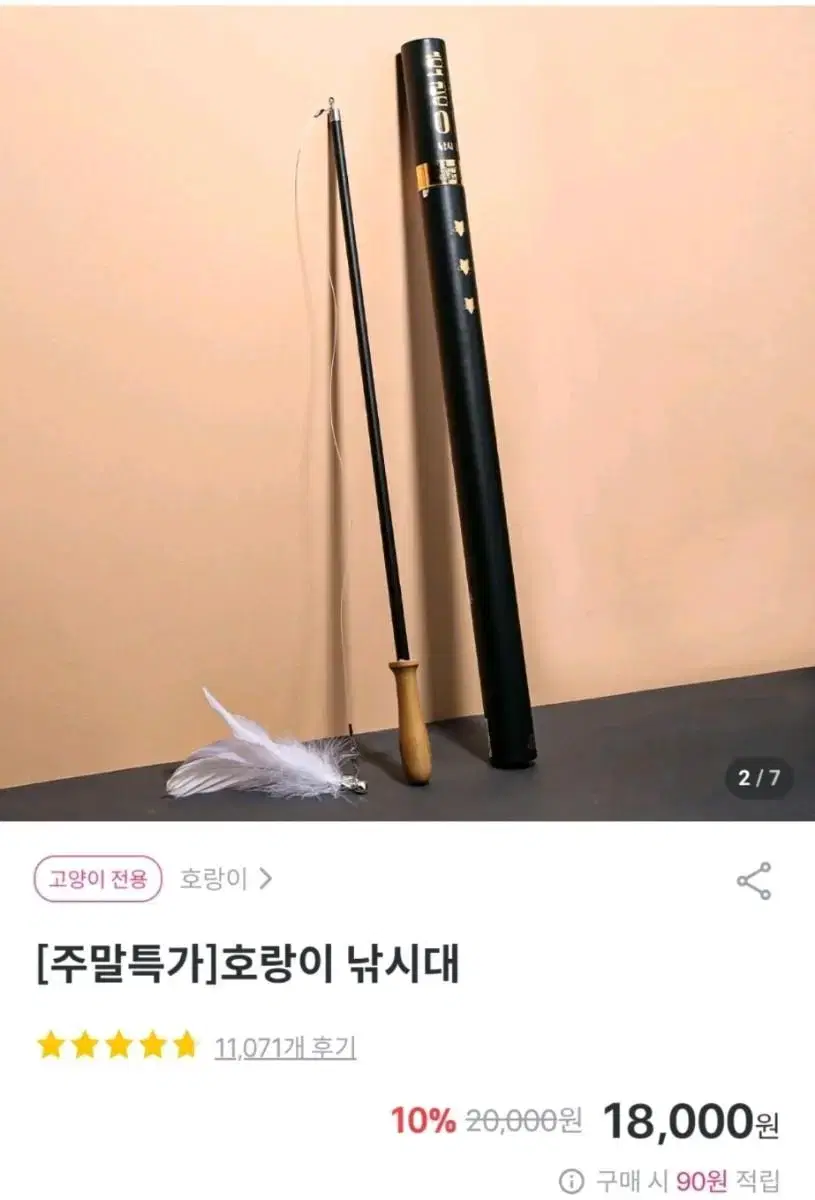 고양이 호랑이 낚시대