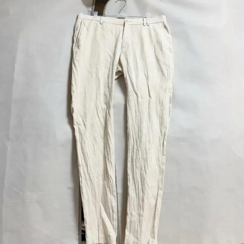 Ivory linen long pants men's trousers