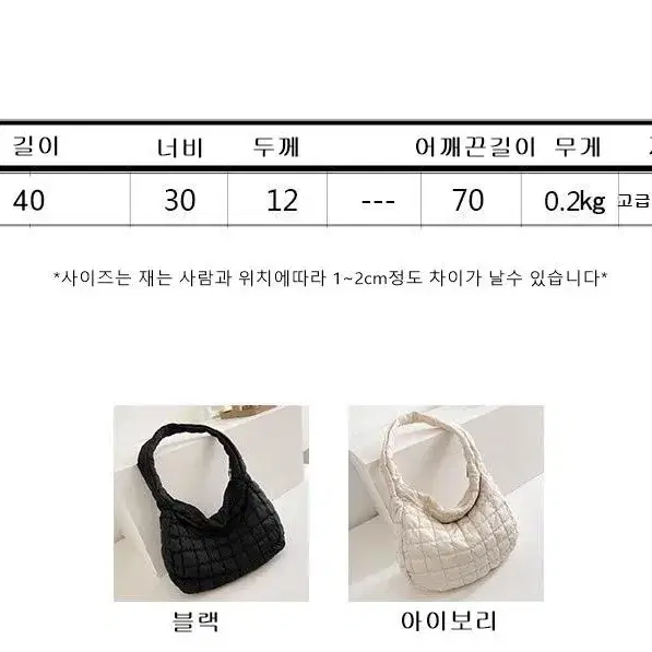 (무료배송)구름백 보부상가방 대용량에코백 (새상품) 블래  아이보리