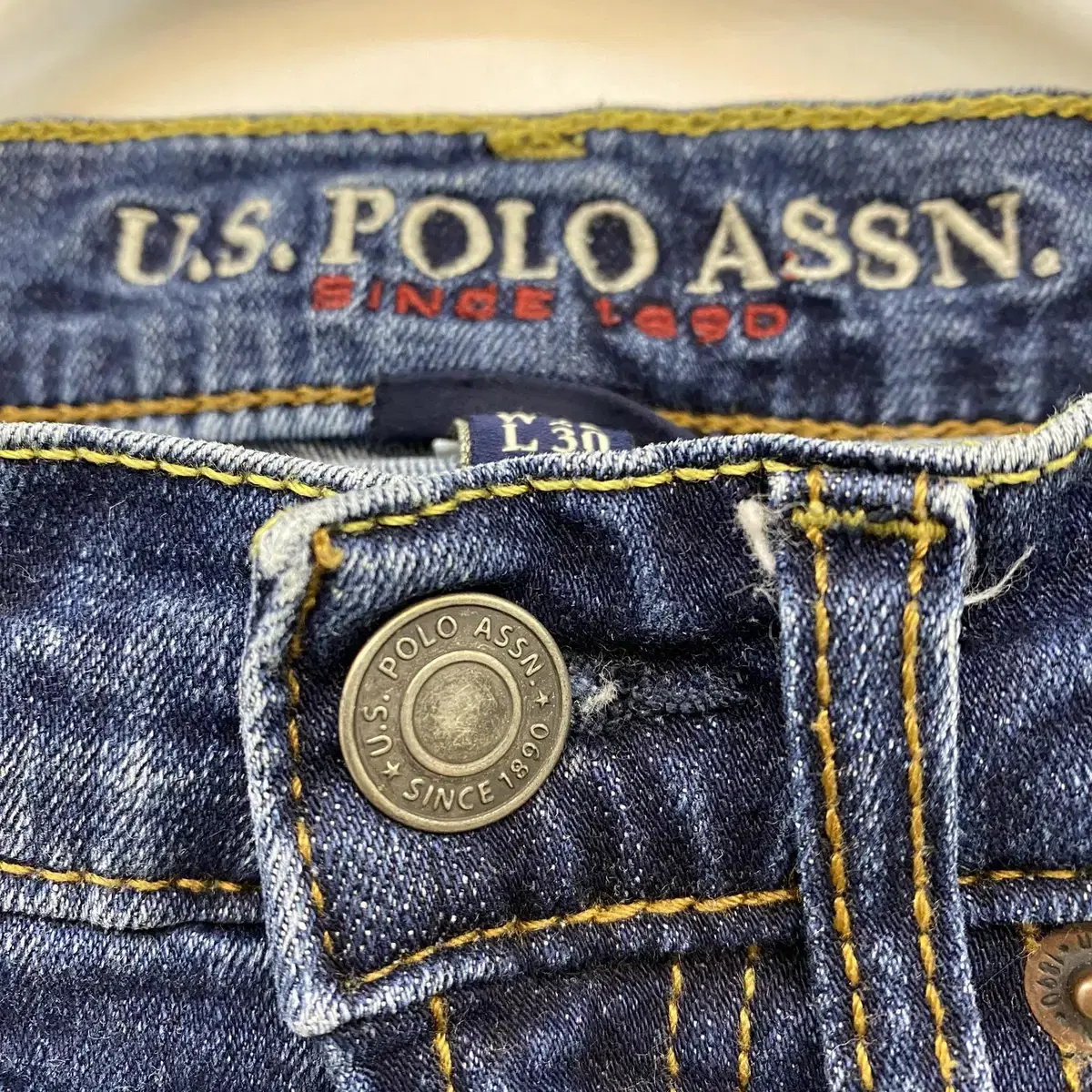 U.S POLO ASSN. 폴로 유니섹스 빈티지 구제청바지