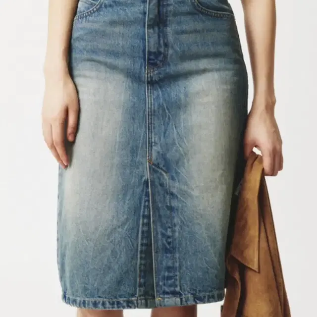 Satur 세터 우먼 청치마Marradi Denim Midi Skirt