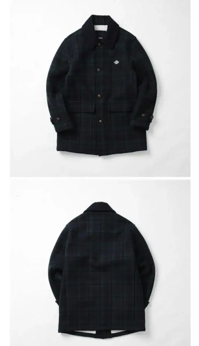 Wool Check Half Coat