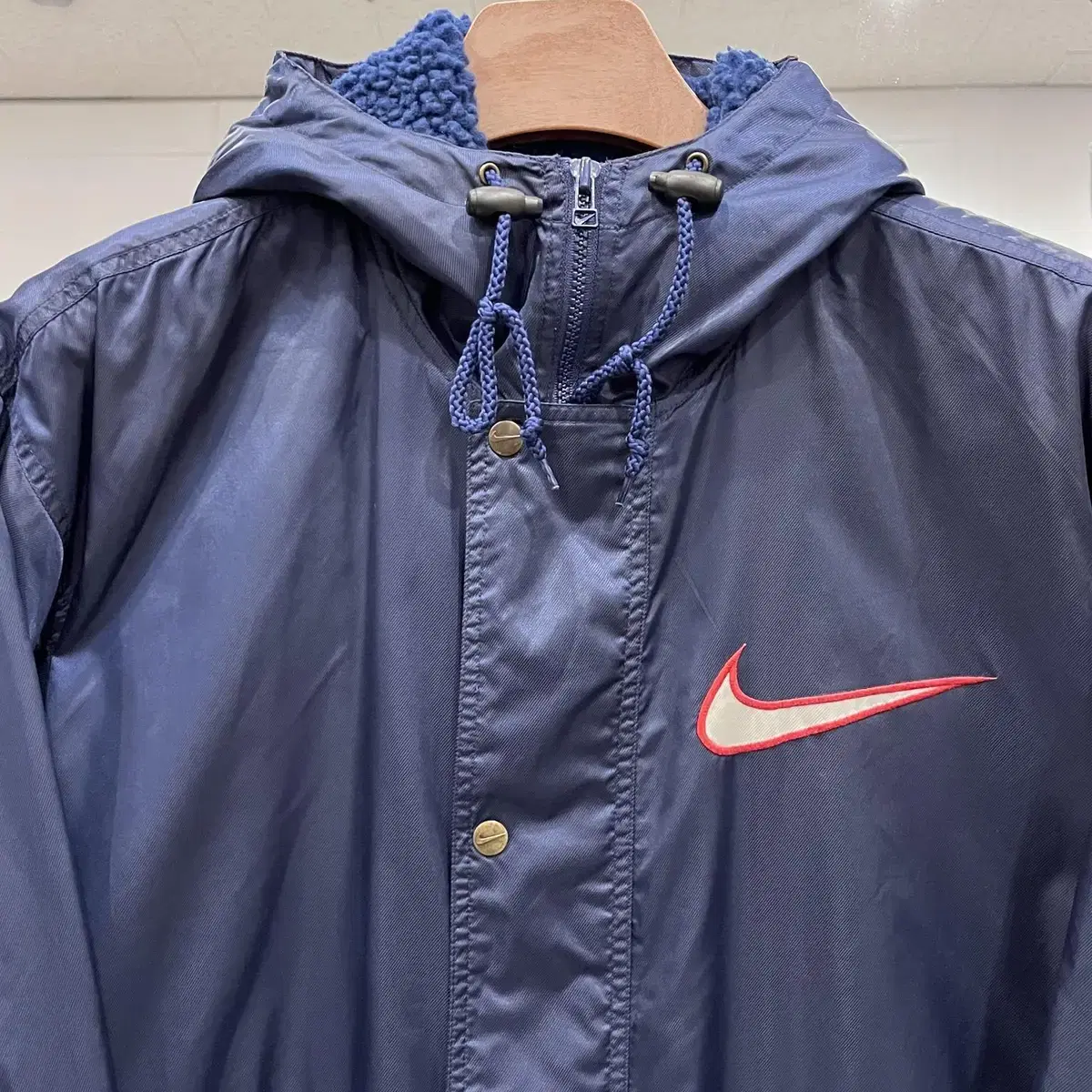 90s Nike 나이키 스우시  빅로고 후드 벤치 파카