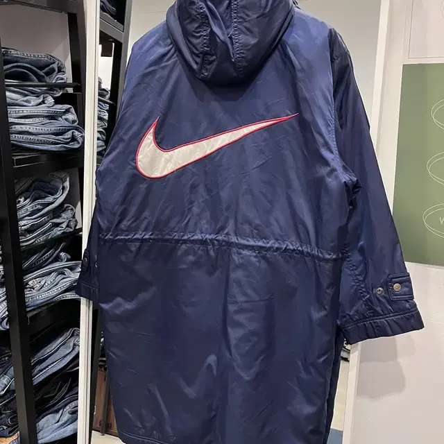 90s Nike 나이키 스우시  빅로고 후드 벤치 파카