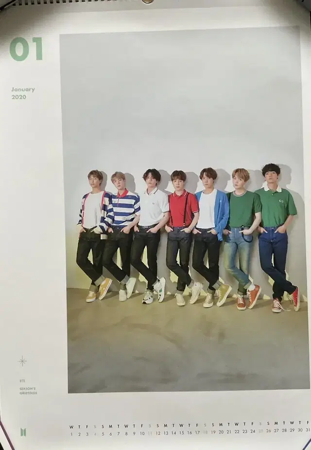 방탄 BTS 2020 시즌그리팅 wall(벽) 캘린더