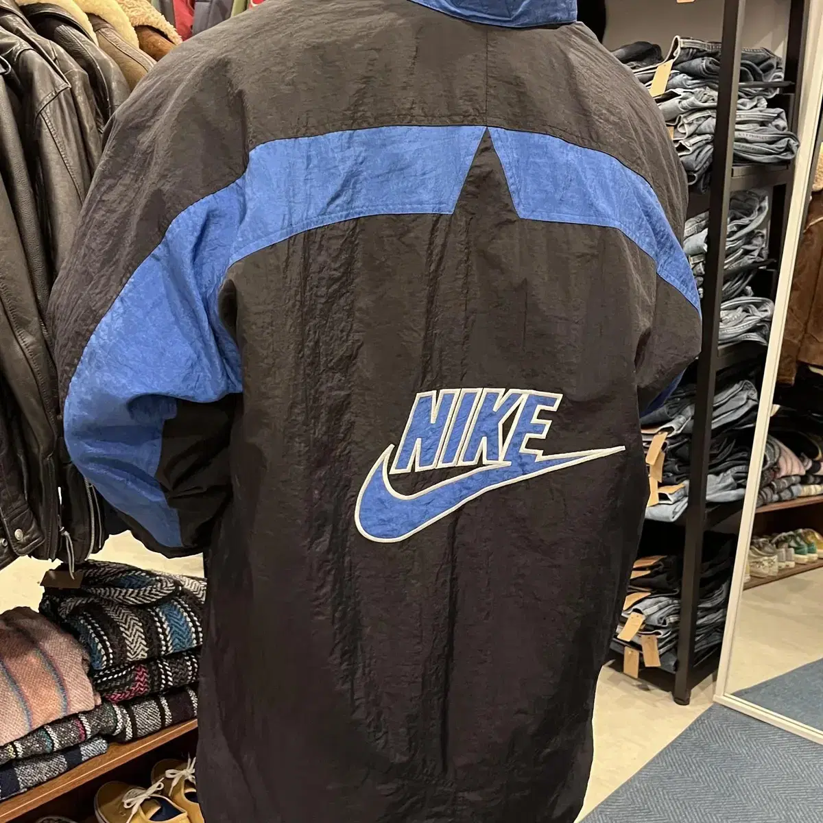 90s Nike 나이키 빅 스우시 올드스쿨 벤치 파카