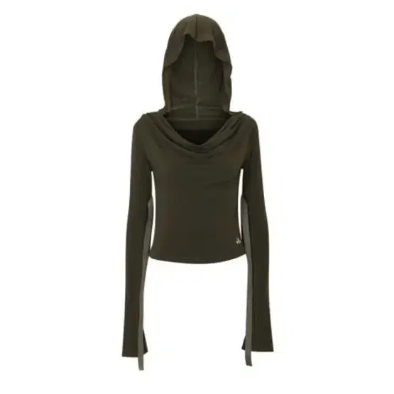 Leey 드레이프 후드 hoodie ribbon drape top