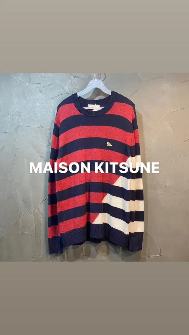 [M] MAISON KITSUNE 메종키츠네 스트라이프 니트