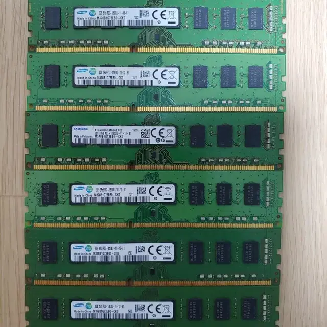 삼성 ddr3 8g 12800 일괄 팝니다(양면,6장)