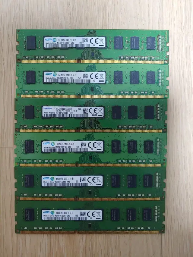 삼성 ddr3 8g 12800 일괄 팝니다(양면,6장)