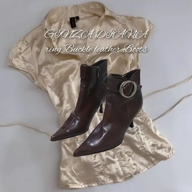 GINZA DIANA ring Buckle leather Boots