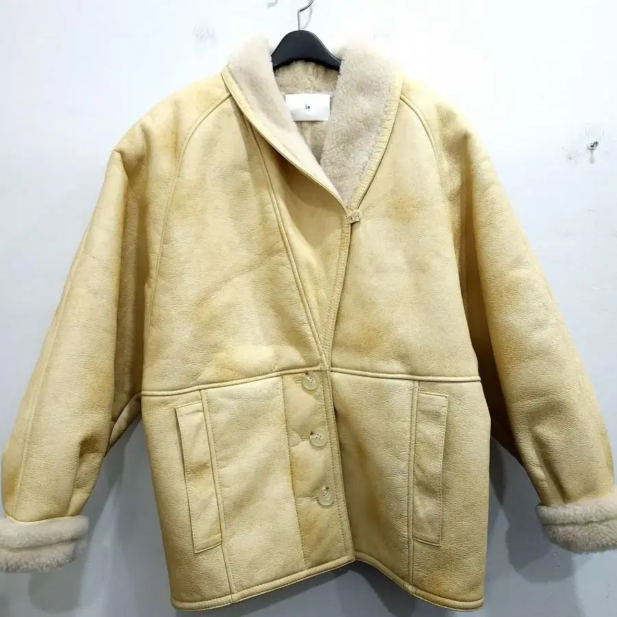 le 무스탕자켓shawl collar shearing jacket