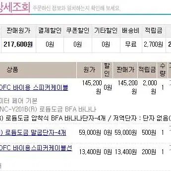 네오텍 2040 바이와이러링 스피커 케이블 2.5m 팝니다