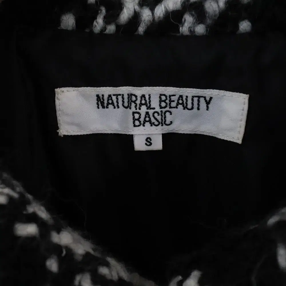 NATURAL BEAUTY BASIC 체크 트위드코트 빈티지코트