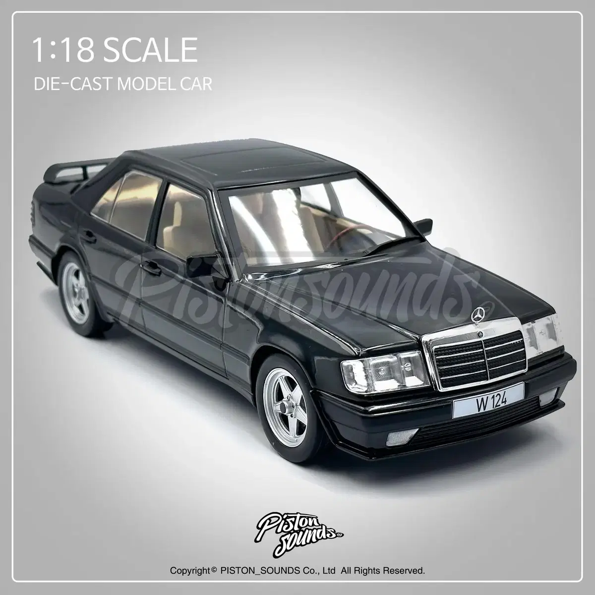 1:18스케일 벤츠 w124 각벤츠 블랙 올드카 다이캐스트 자동차모형