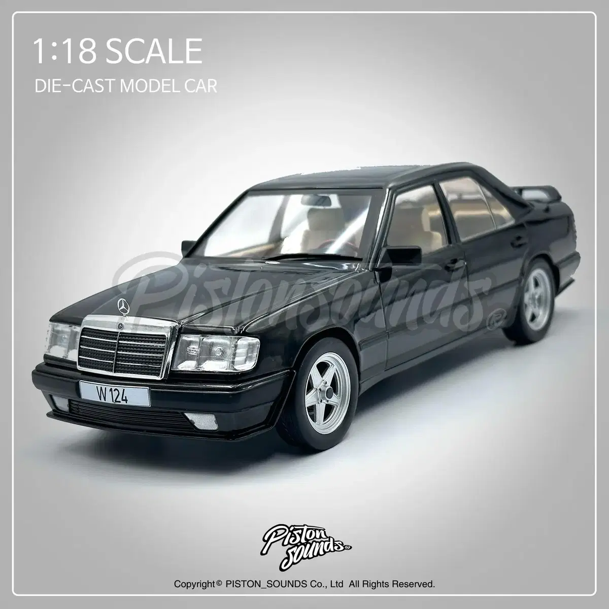 1:18스케일 벤츠 w124 각벤츠 블랙 올드카 다이캐스트 자동차모형