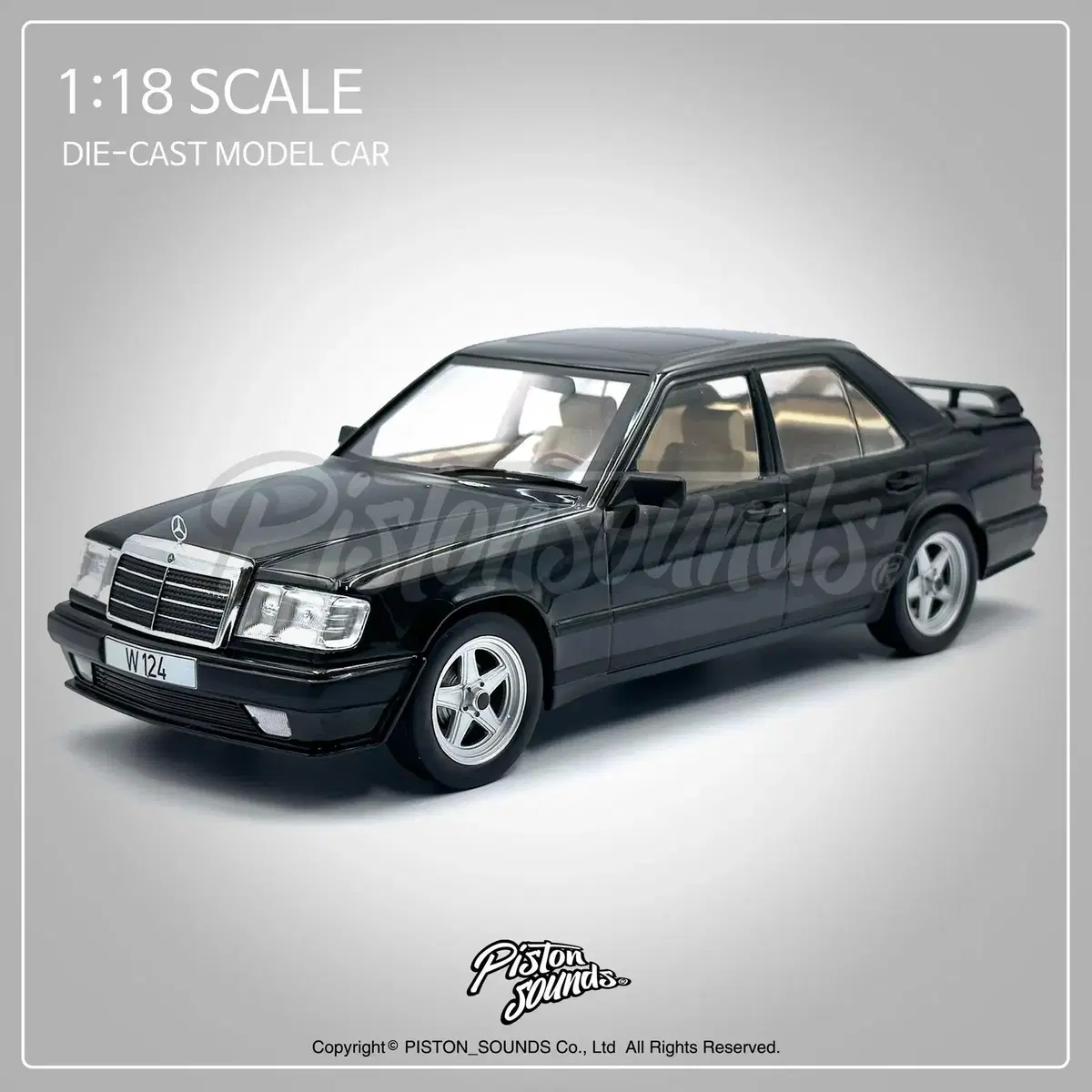 1:18스케일 벤츠 w124 각벤츠 블랙 올드카 다이캐스트 자동차모형