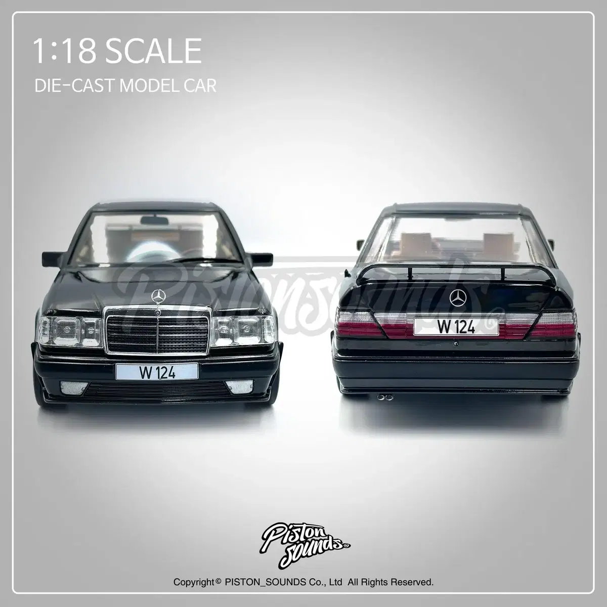 1:18스케일 벤츠 w124 각벤츠 블랙 올드카 다이캐스트 자동차모형