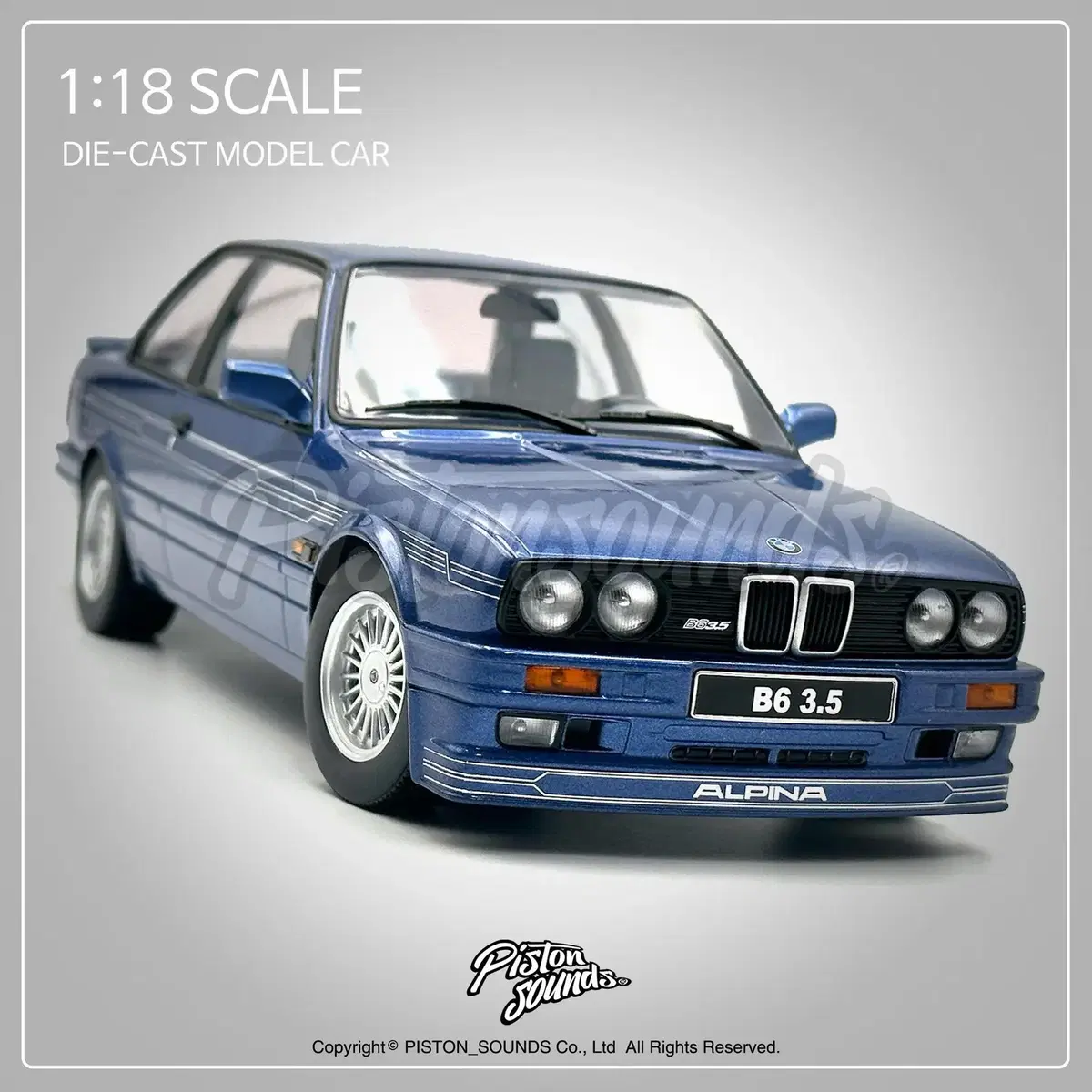 1:18 Scale BMW E30 Alpina B6 Diecast Car Model Old Car