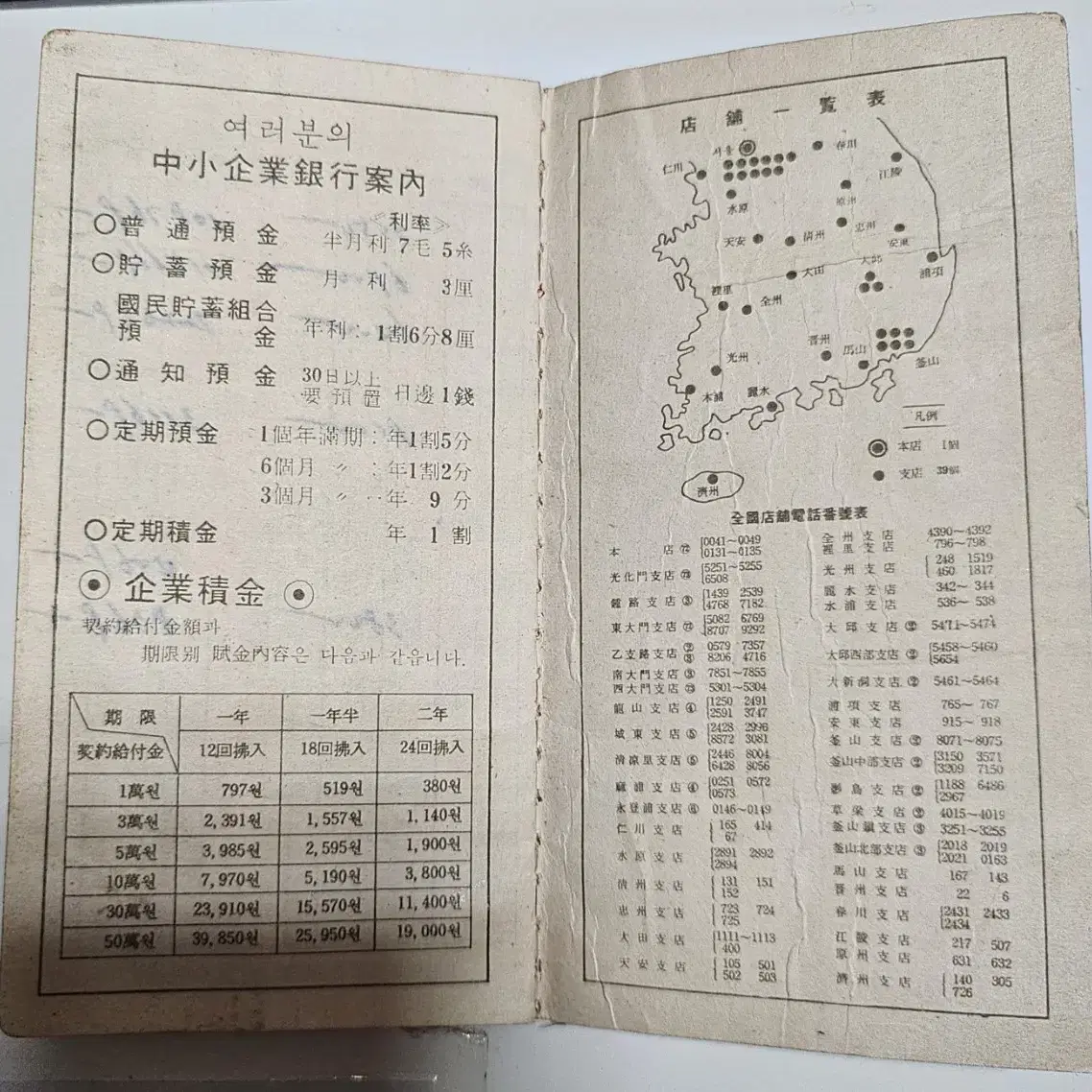 옛날 보통예금통장(중소기업은행) 근대사 자료