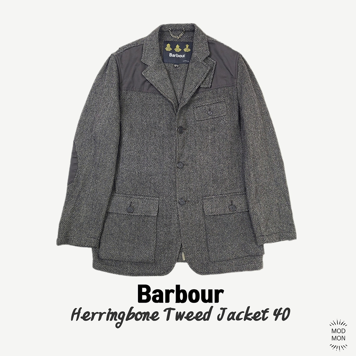 Barbour Herringbone Tweed Hunting Jacket 40