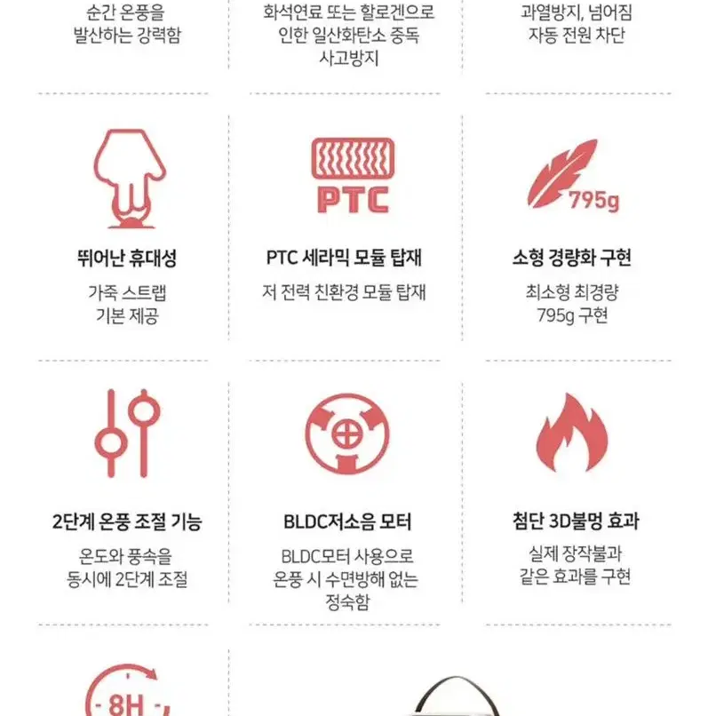 새상품 무배) 아이리버 불멍난로 캠핑 저소음 1000w 미니온풍기