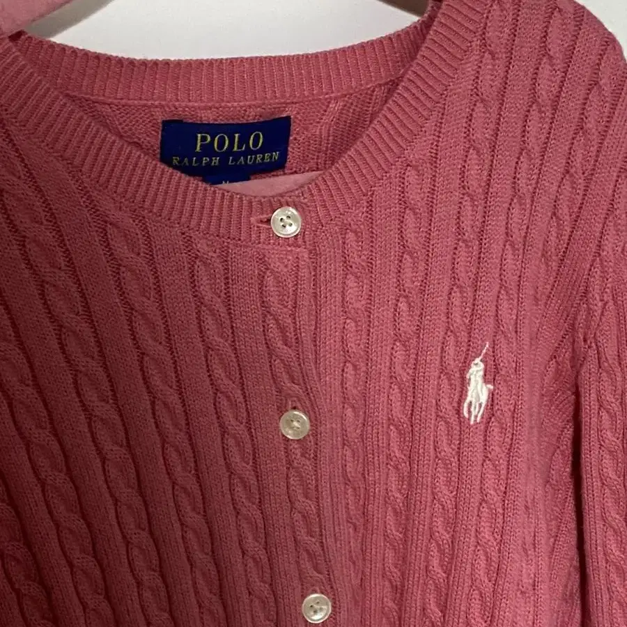 폴로 polo 걸즈 케이블 꽈배기 가디건 m