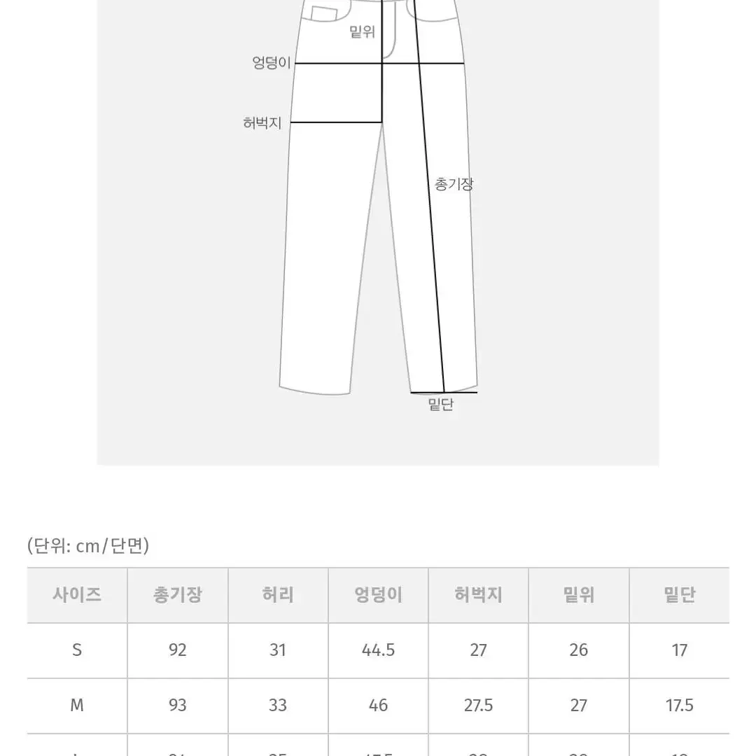 편한바지 육육걸즈 여유로운 스판 일자데님 S 청바지