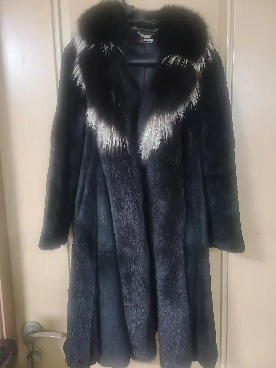 Morgan Silver Fox Rabbit Fur Sheepskin Long Coat