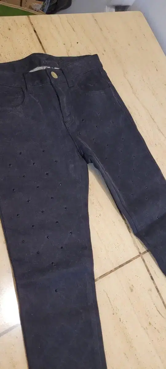 Son Jung Wan Black Cubic Brushed Jeans with Jin Size 55 New