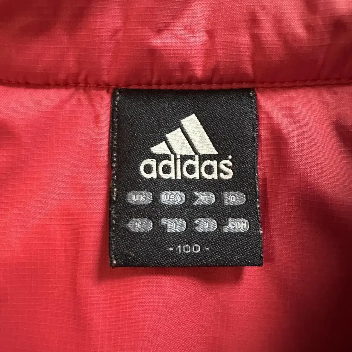 [L] 아디다스 ADIDAS 올드스쿨 백로고 바람막이 자켓 레드